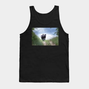 Horses in the wild on the way home Tank Top